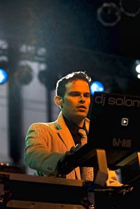 Solomon DJ'ing the Black 'n White Ball, SF.